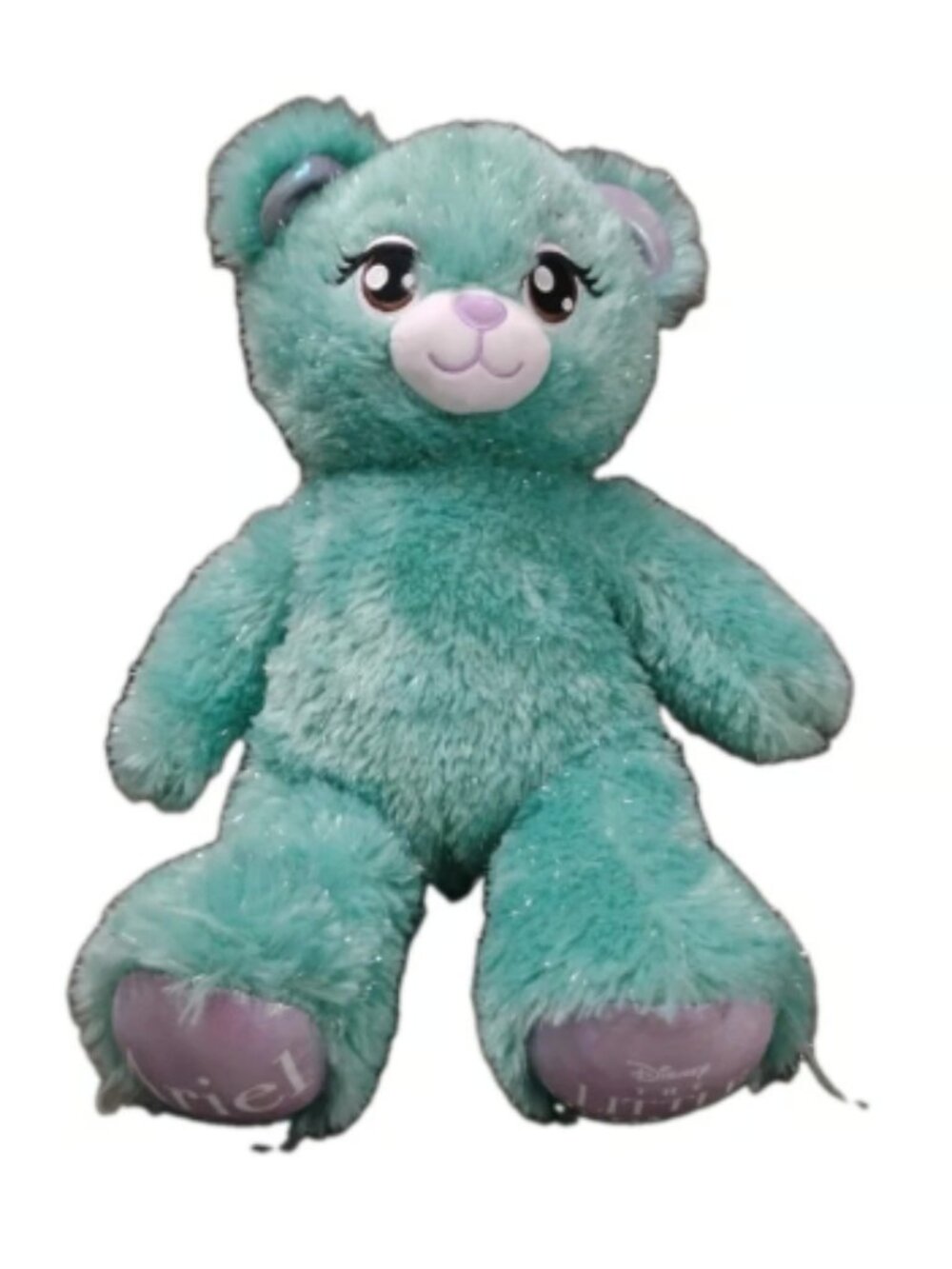 Build A Bear Plush 16" Disney Ariel The Little Mermaid Glitter Turquoise Bear